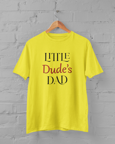 Dads Little Dude Father and Son Yellow Matching T-Shirt- FunkyTeesClub