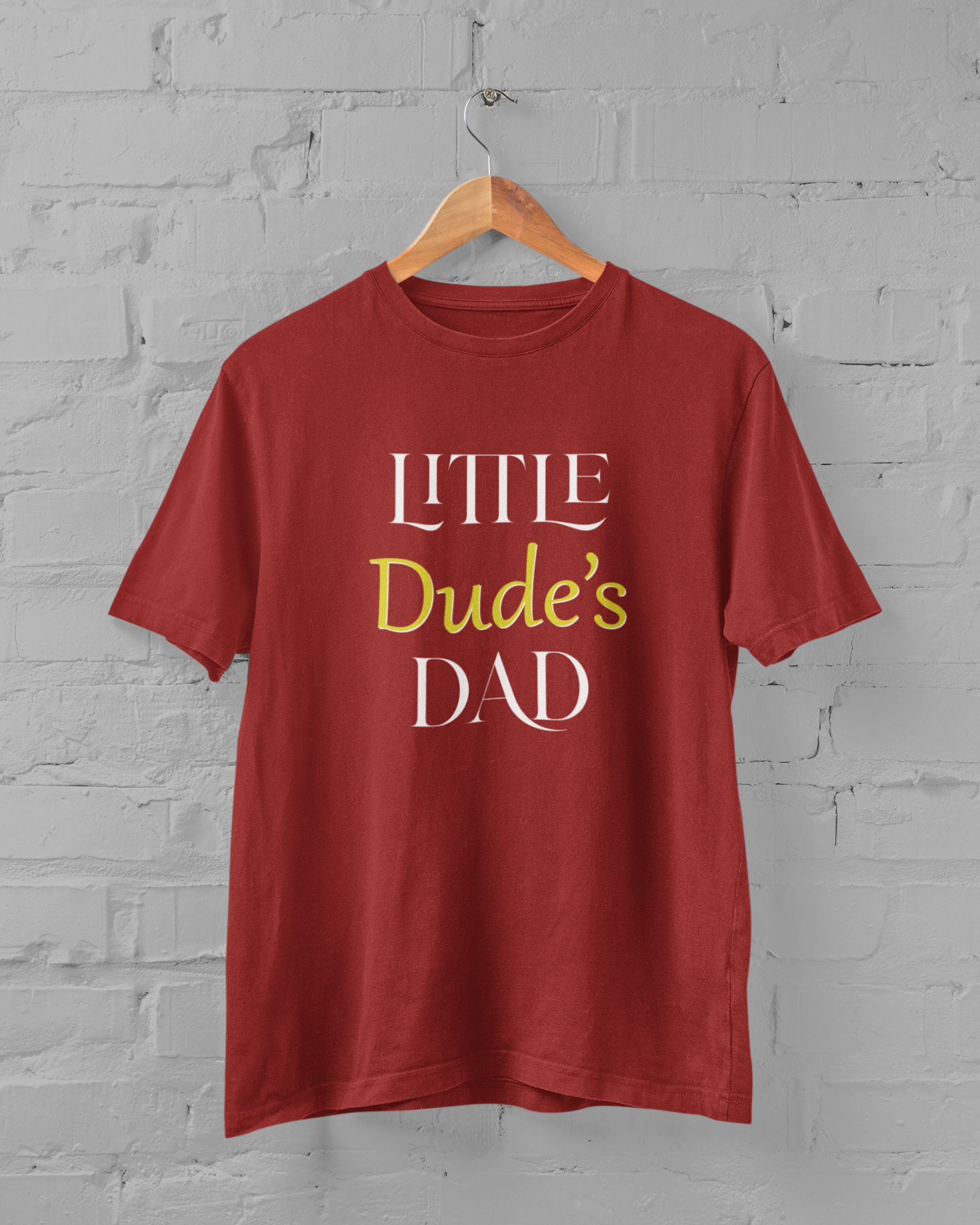 Dads Little Dude Father and Son Red Matching T-Shirt- FunkyTeesClub