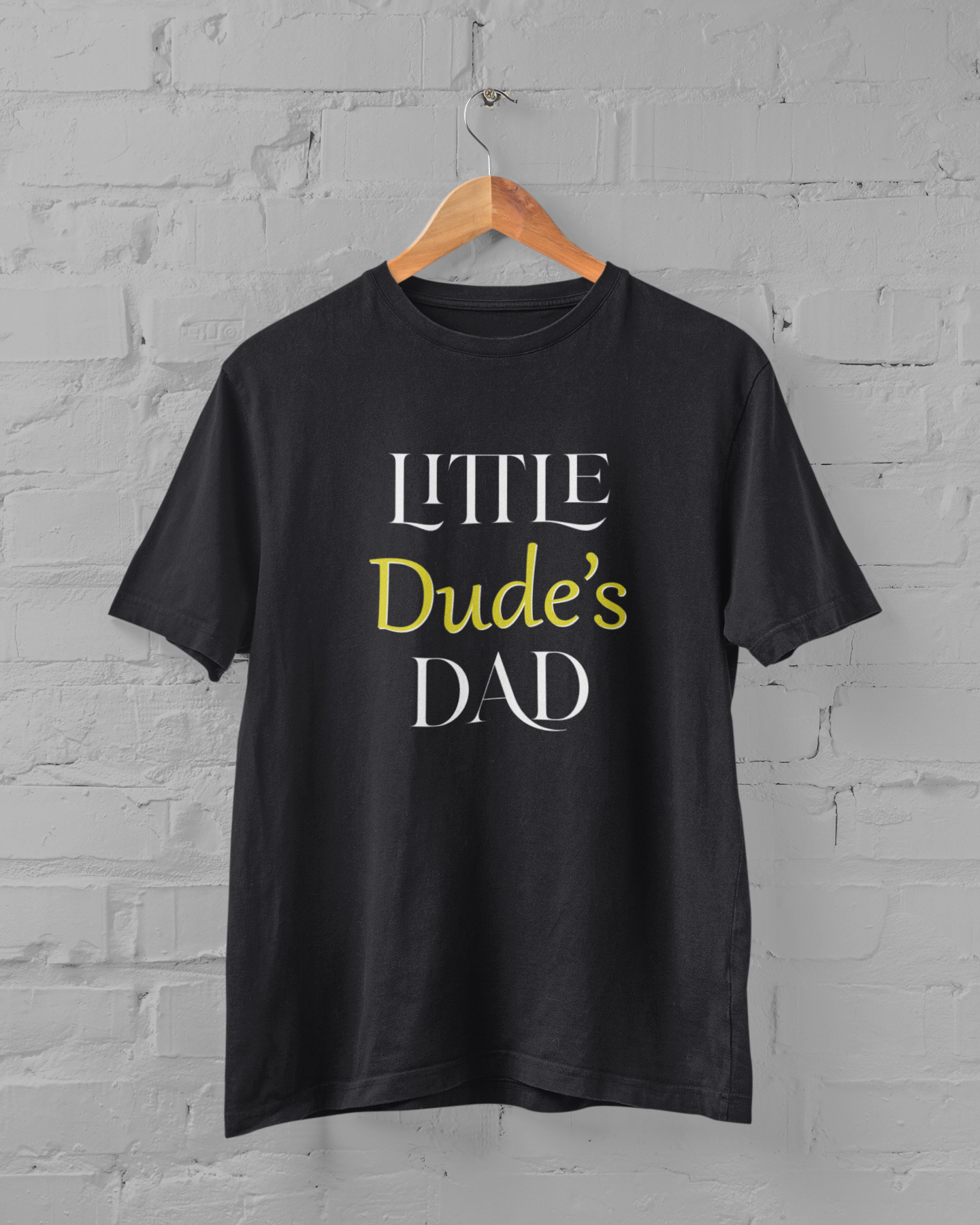 Dads Little Dude Father and Son Black Matching T-Shirt- FunkyTeesClub