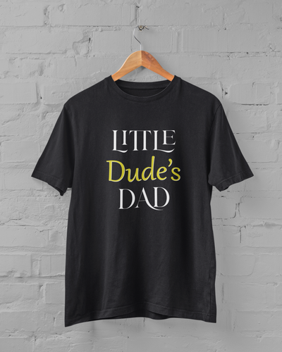Dads Little Dude Father and Son Black Matching T-Shirt- FunkyTeesClub