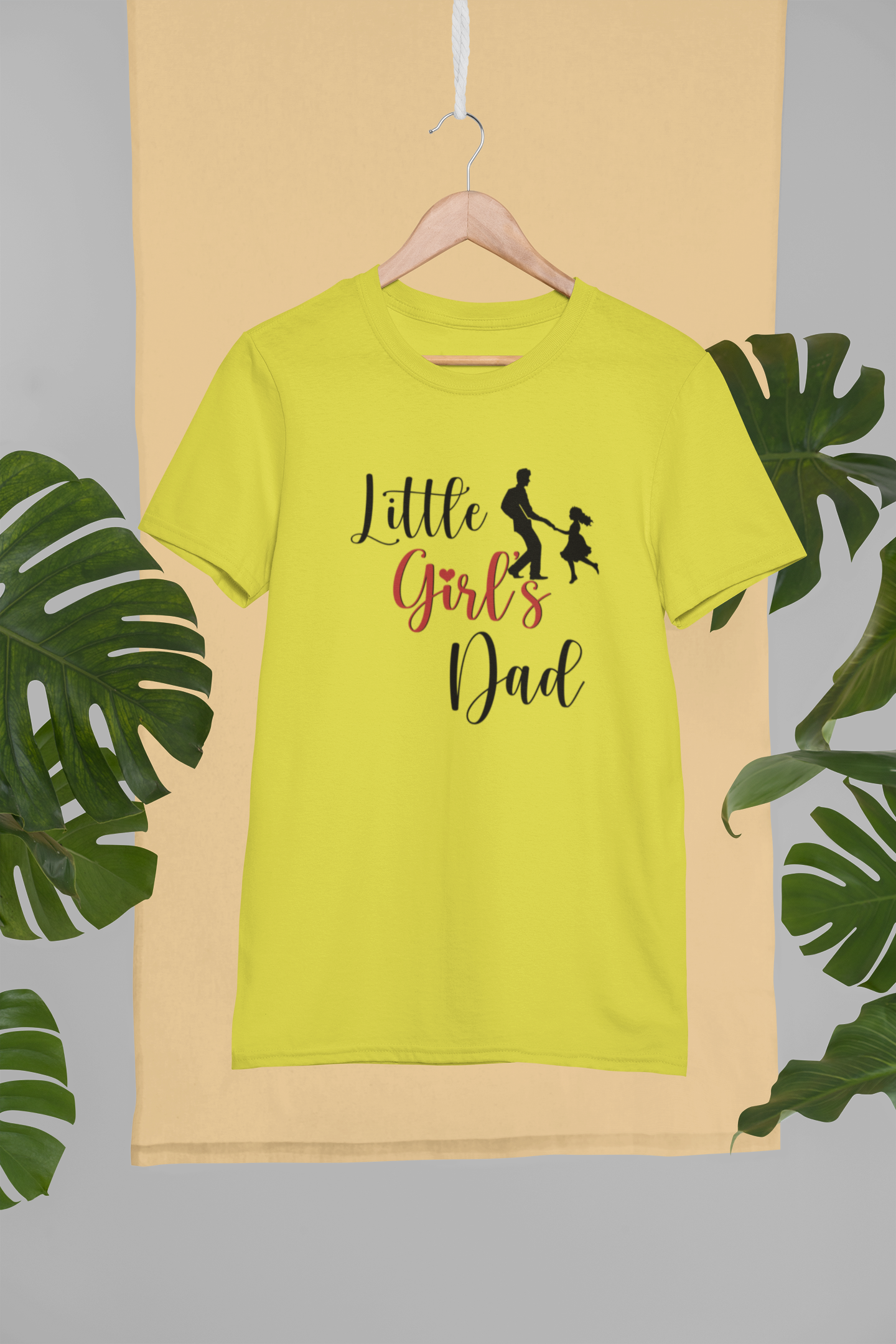 Little Girls Dad Father and Daughter Yellow Matching T-Shirt- FunkyTeesClub