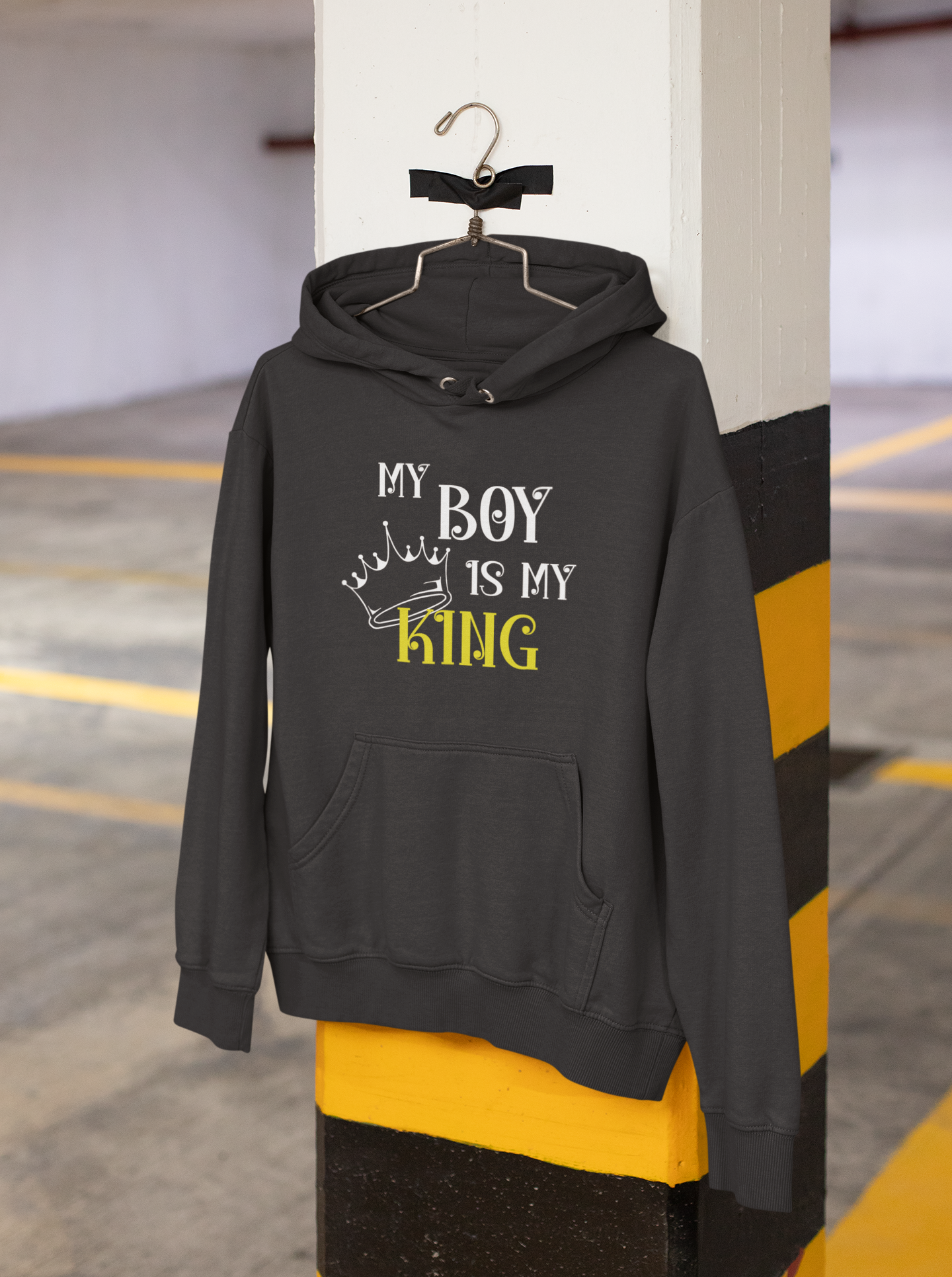 My Boy Is My King Father and Son Black Matching Hoodies- FunkyTeesClub