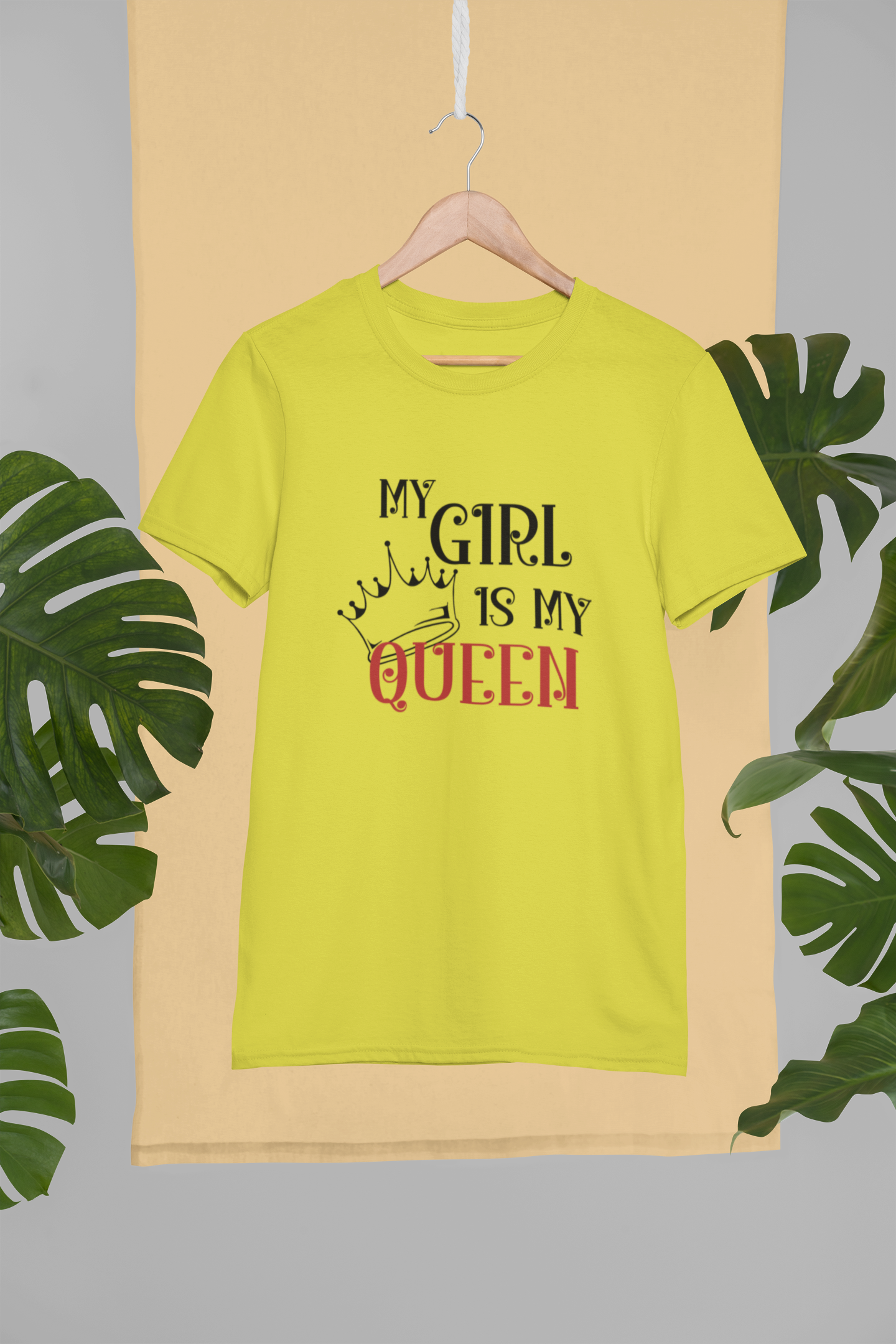 My Girl Is My Queen Father and Daughter Yellow Matching T-Shirt- FunkyTeesClub