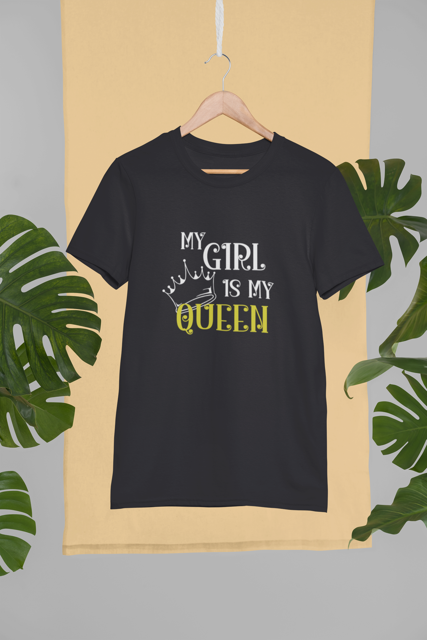My Girl Is My Queen Father and Daughter Black Matching T-Shirt- FunkyTeesClub