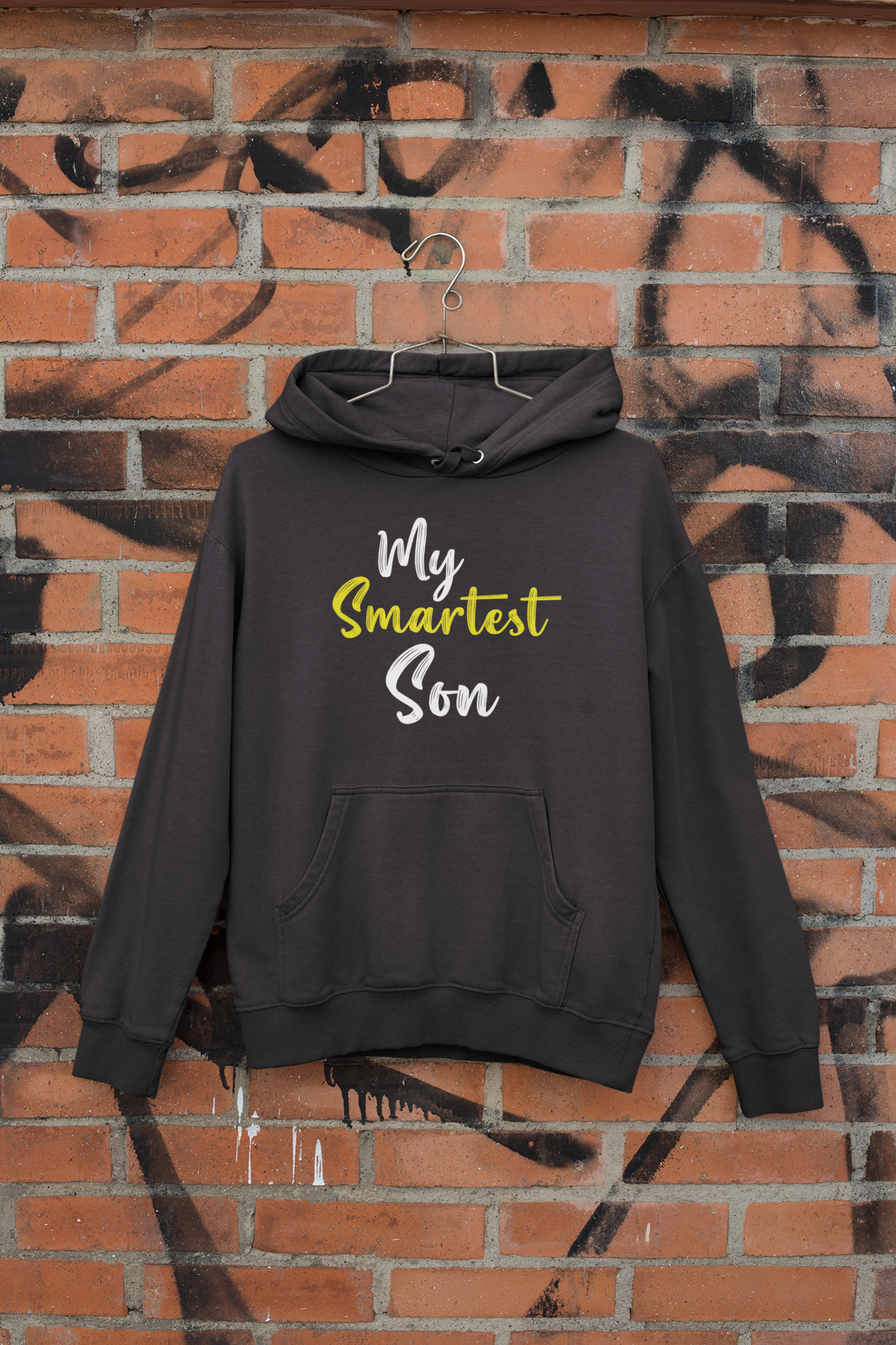 My Smartest Son Father and Son Black Matching Hoodies- FunkyTeesClub