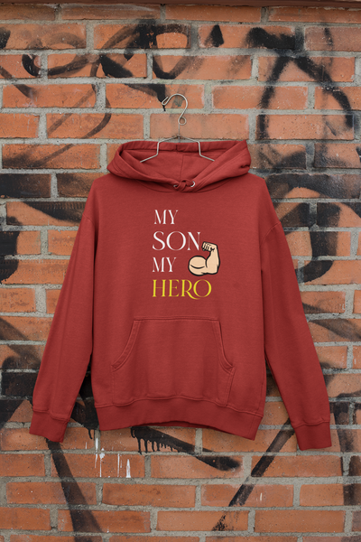 My Son My Hero Father and Son Red Matching Hoodies- FunkyTeesClub
