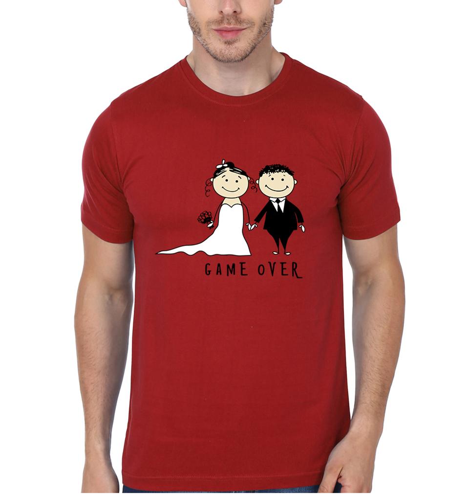 Game Over Couple Half Sleeves T-Shirts -FunkyTees