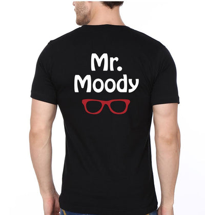 Mr Moody Miss Moody Couple Half Sleeves T-Shirts -FunkyTees