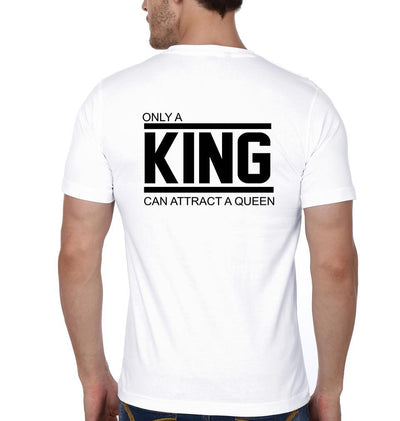 King Queen Couple Half Sleeves T-Shirts -FunkyTees