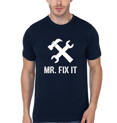 Mr Fix It Mrs. Broke It Couple Half Sleeves T-Shirts -FunkyTees