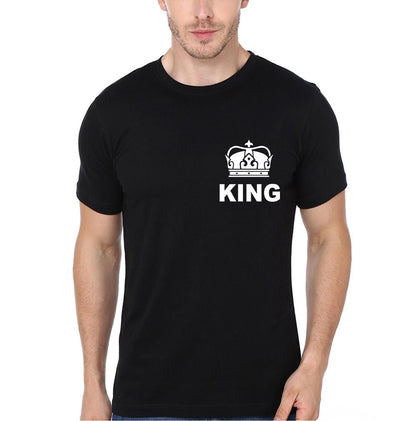 Pocket King Queen Couple Half Sleeves T-Shirts -FunkyTees