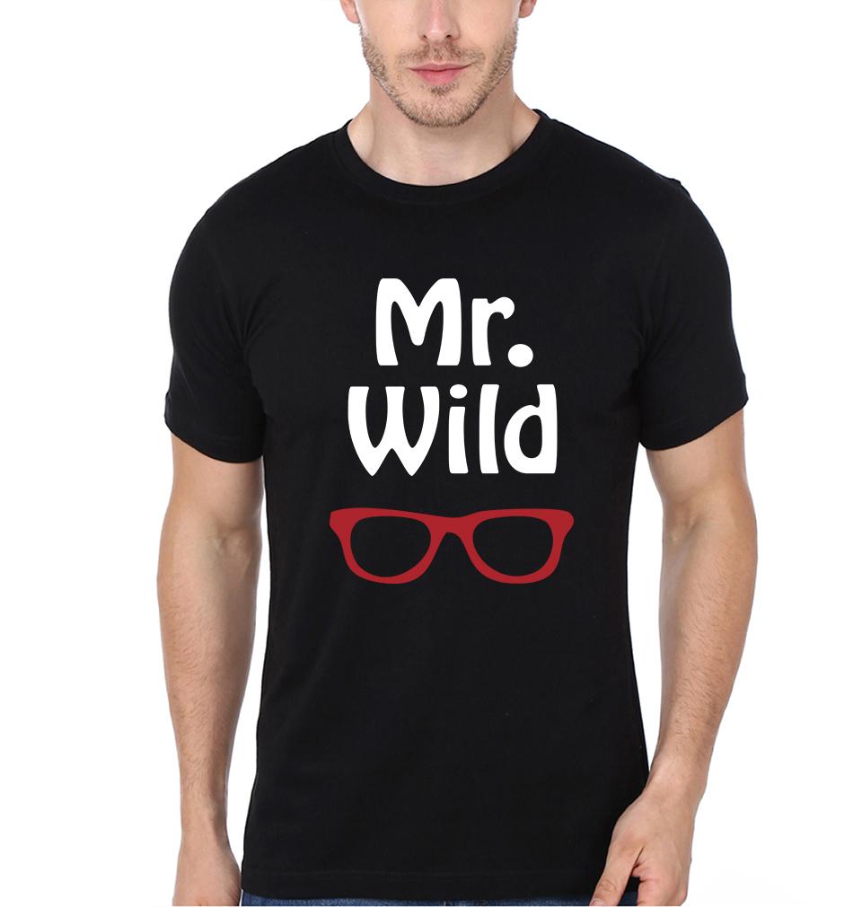 Mr Wild Miss Sweet Couple Half Sleeves T-Shirts -FunkyTees