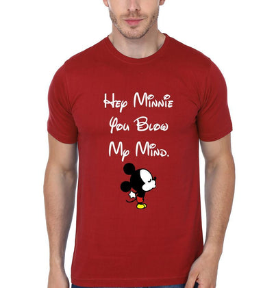 Mickey Minnie Couple Half Sleeves T-Shirts -FunkyTees