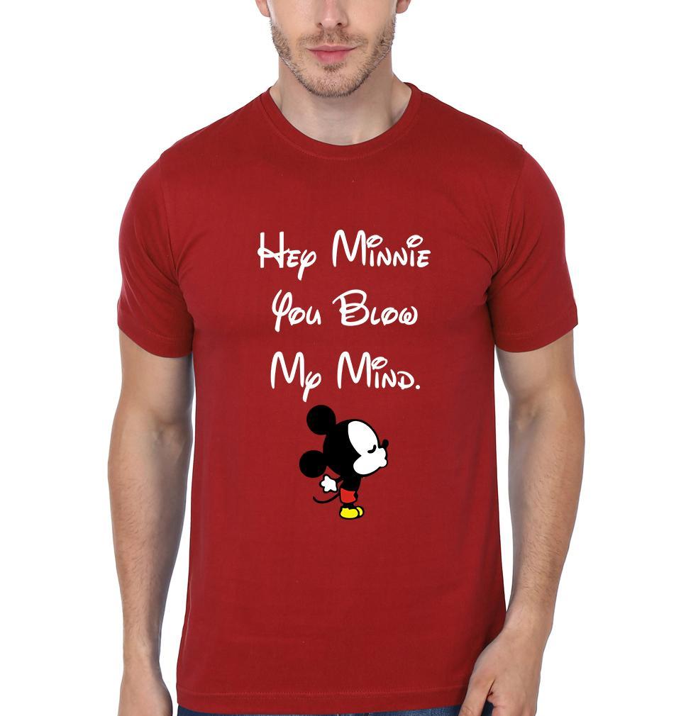 Mickey Minnie Couple Half Sleeves T-Shirts -FunkyTees