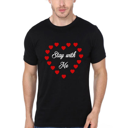 Stay With Me Forever Couple Half Sleeves T-Shirts -FunkyTees