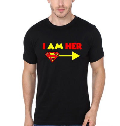 I Am Her I Am His Couple Half Sleeves T-Shirts -FunkyTees