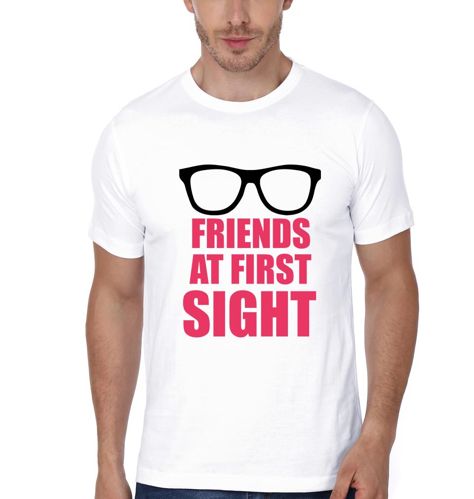 Friends at first Side BFF Half Sleeves T-Shirts-FunkyTees