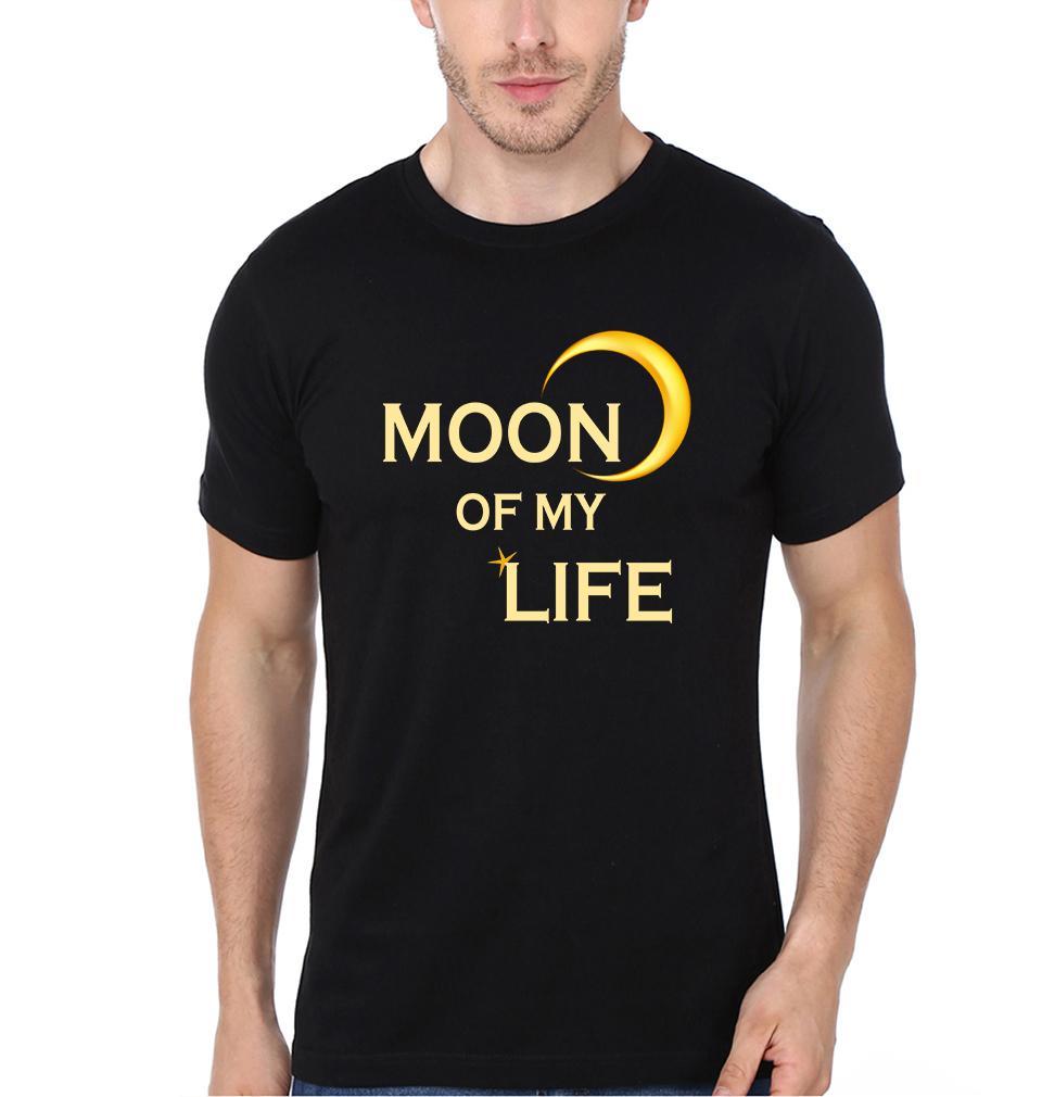 Moon Of My Life My Sun And stars Couple Half Sleeves T-Shirts -FunkyTees