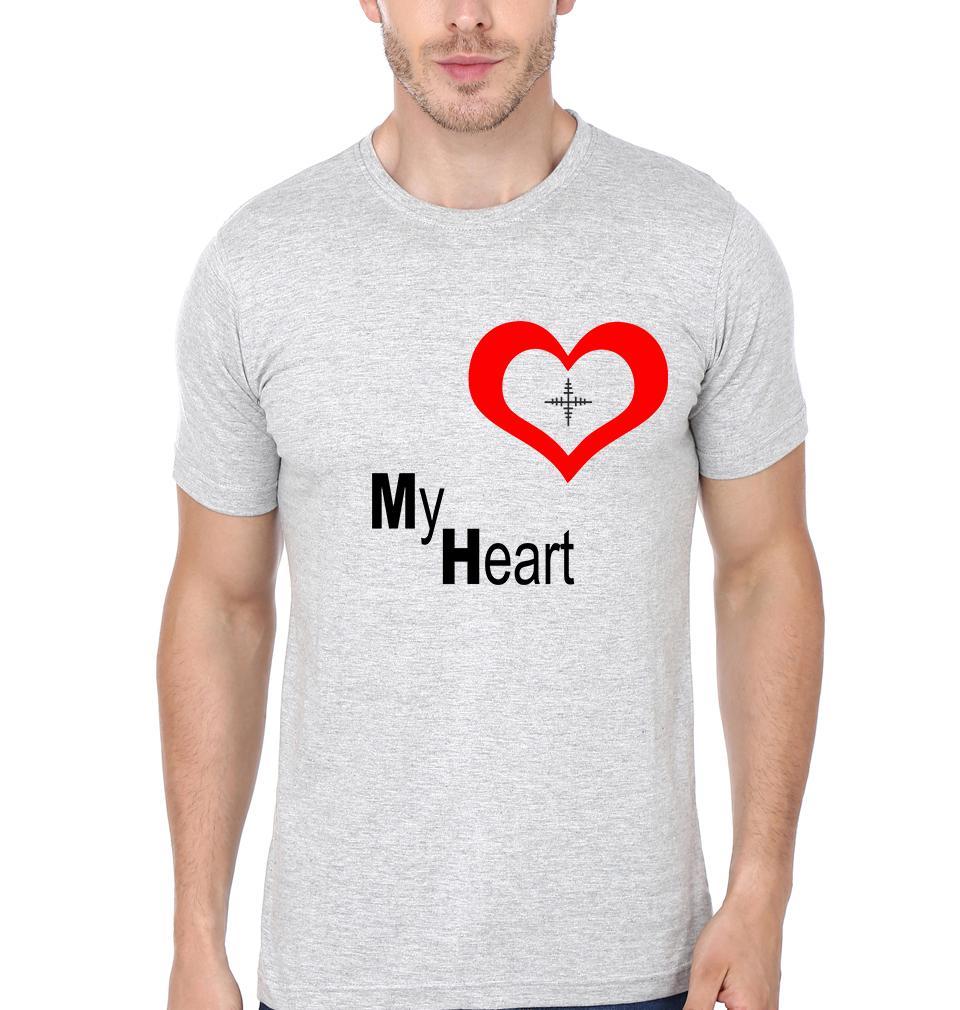 Shoot My Heart Couple Half Sleeves T-Shirts -FunkyTees