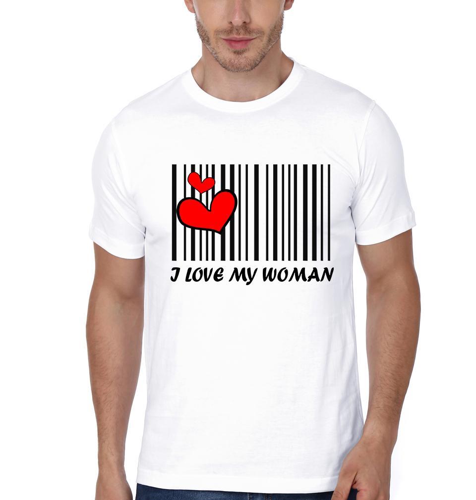 I Love My Man I Love my WomAn Couple Half Sleeves T-Shirts -FunkyTees