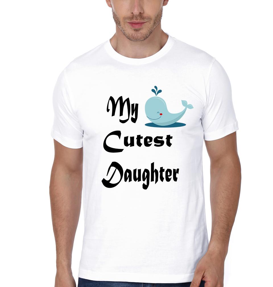 My Cutest Daughter My Strongest Dad Father and Daughter Matching T-Shirt- FunkyTeesClub