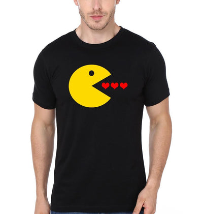 Pacman Couple Half Sleeves T-Shirts -FunkyTees