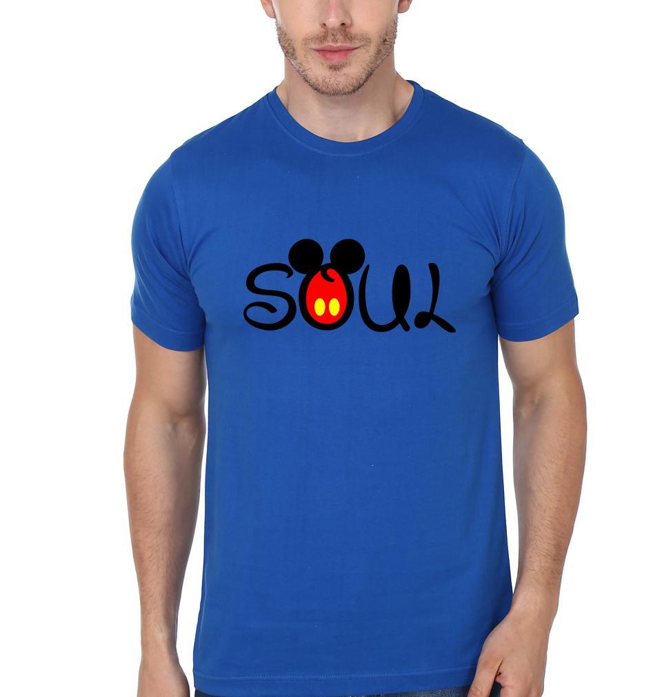 Disney Soul Mate Couple Half Sleeves T-Shirts -FunkyTees
