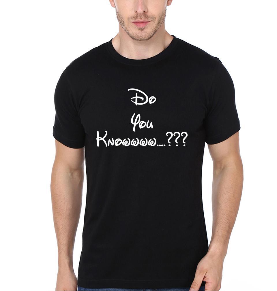 Do You Know Couple Half Sleeves T-Shirts -FunkyTees