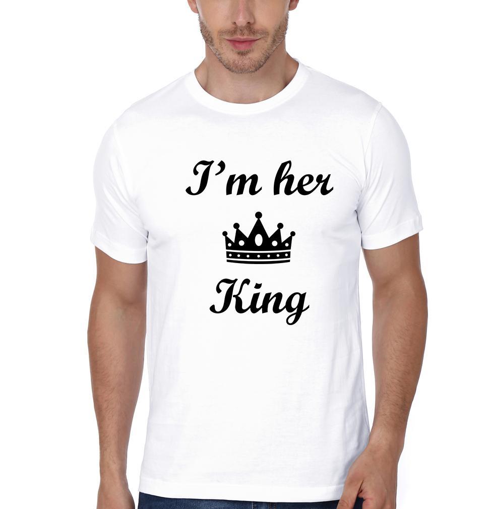 I'm Her King I'm His Queen Couple Half Sleeves T-Shirts -FunkyTees
