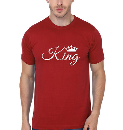 King Queen Couple Half Sleeves T-Shirts -FunkyTees
