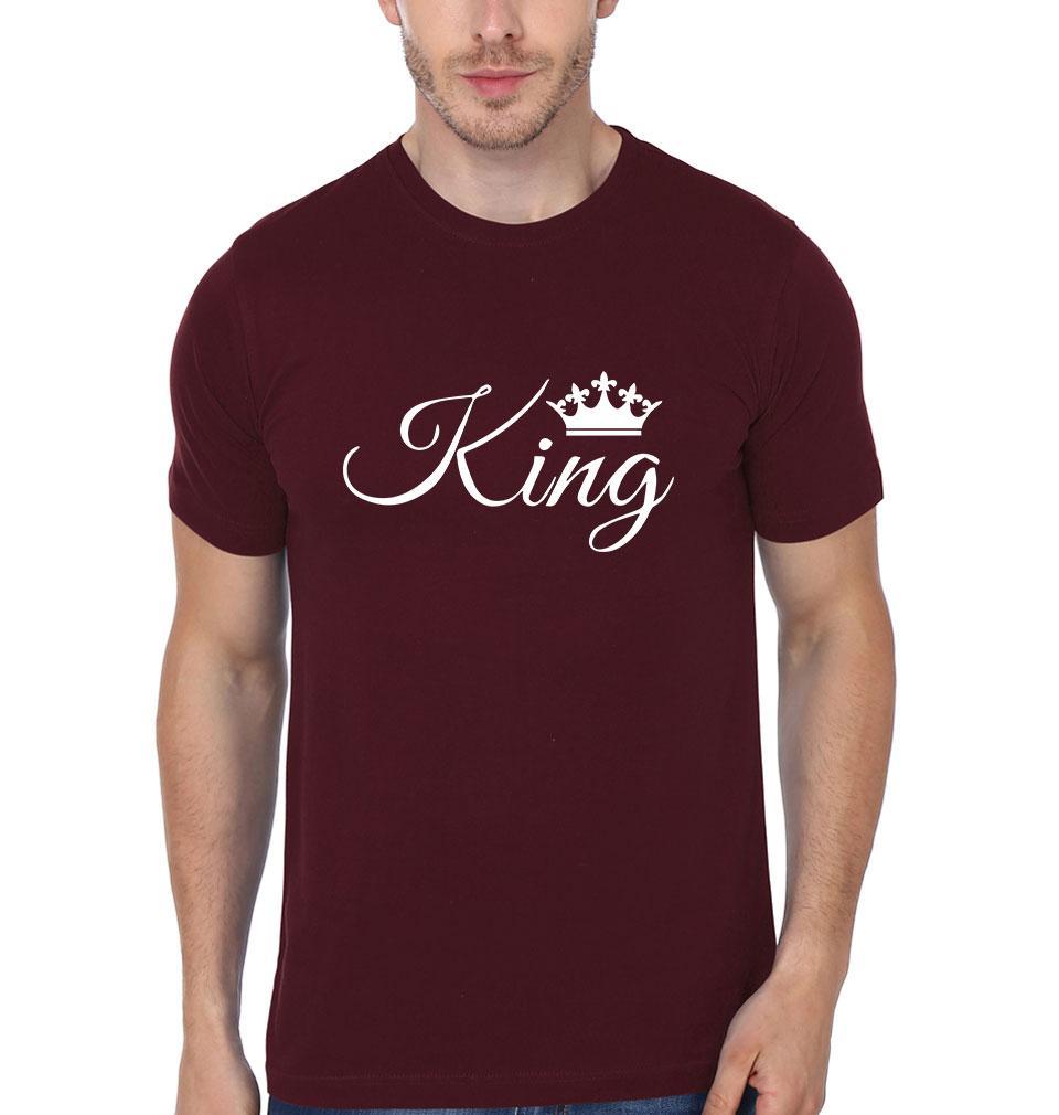King n Queen Couple Half Sleeves T-Shirts -FunkyTees