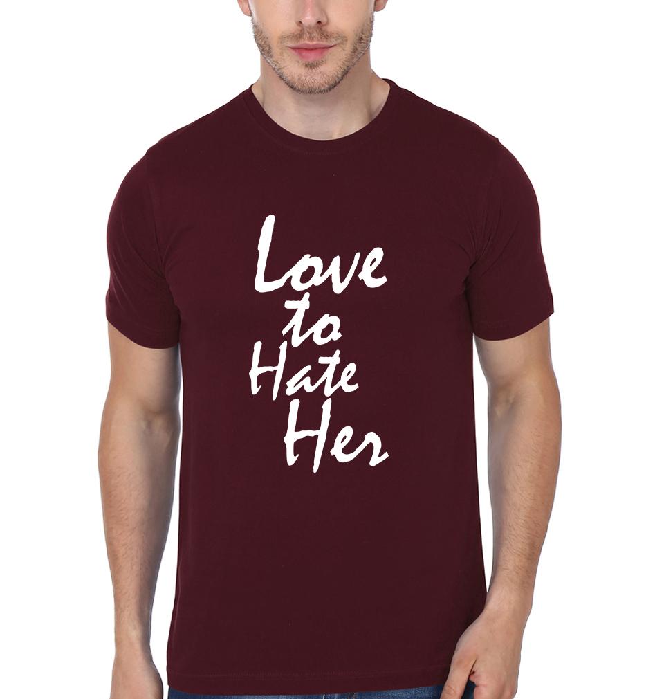 Love To Hate Him Brother-Sister Half Sleeves T-Shirts -FunkyTees