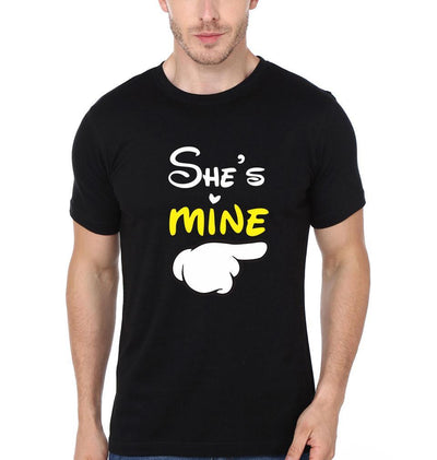 Mine Couple Half Sleeves T-Shirts -FunkyTees