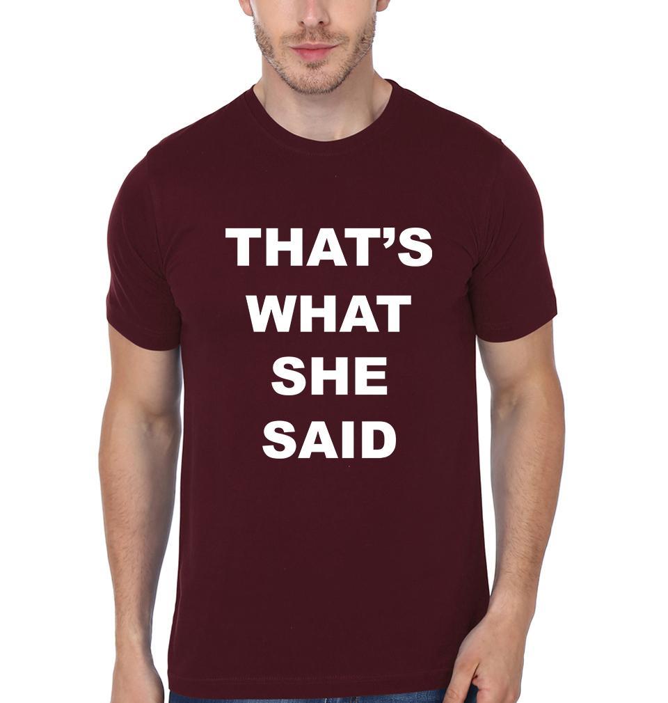 That's What She Said.... Yes Couple Half Sleeves T-Shirts -FunkyTees