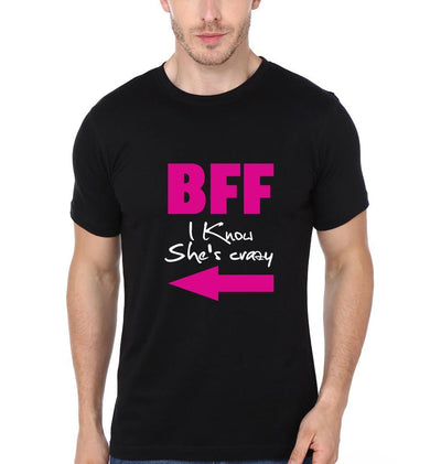 She is Crazy BFF Half Sleeves T-Shirts-FunkyTees