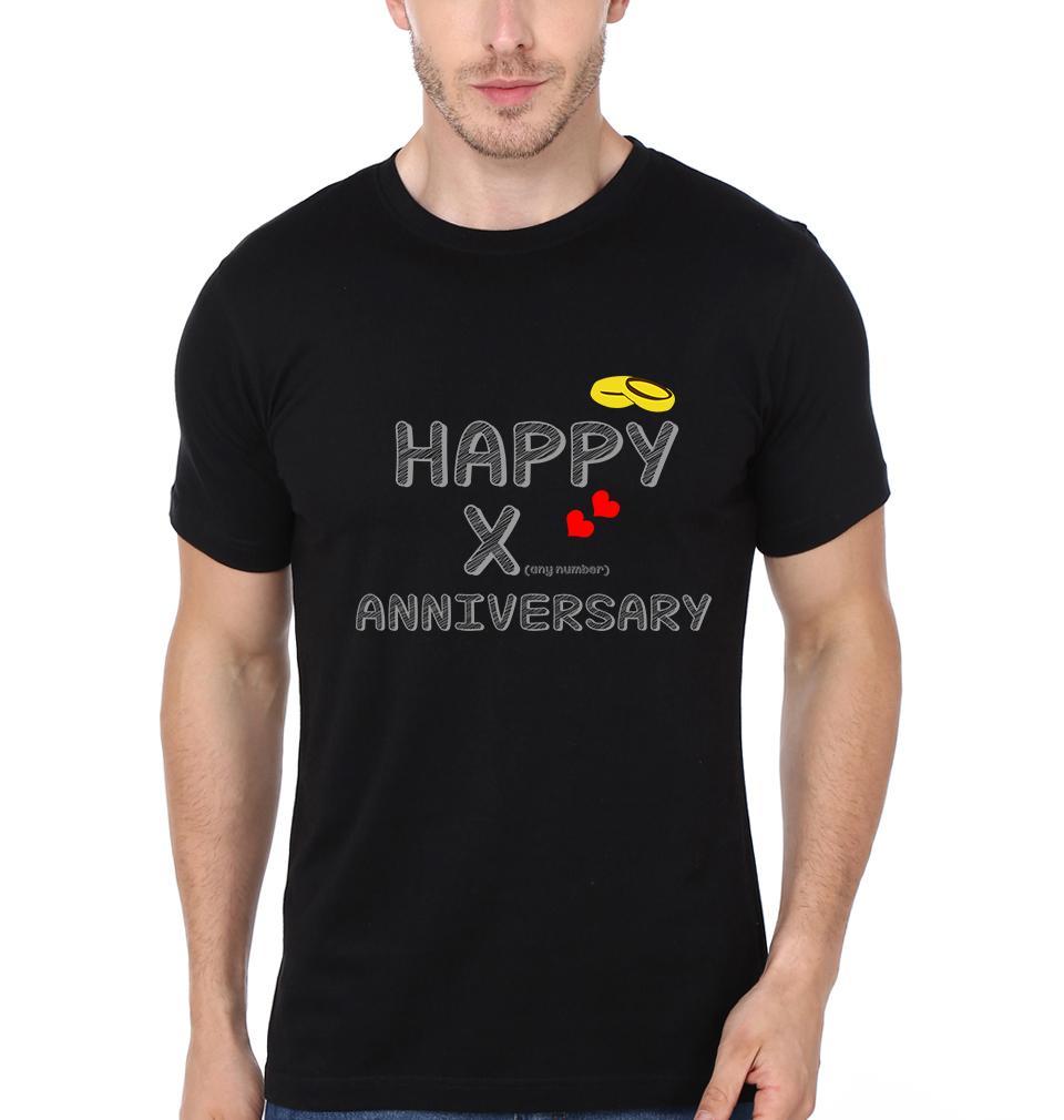 Happy Anniversary Couple Half Sleeves T-Shirts -FunkyTees