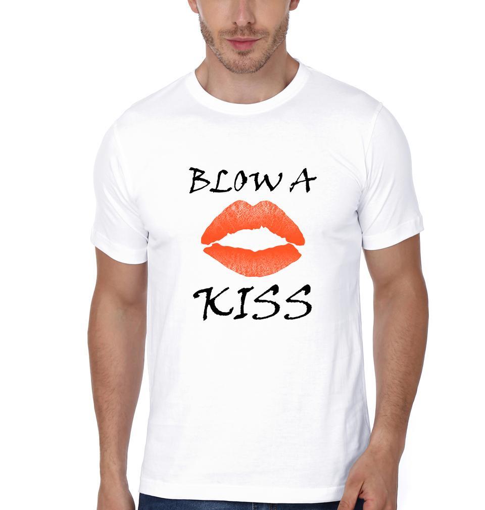 I Blow Kiss Couple Half Sleeves T-Shirts -FunkyTees