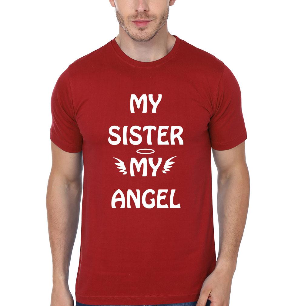 My Sister My Angel My Brother My Hero Brother-Sister Half Sleeves T-Shirts -FunkyTees