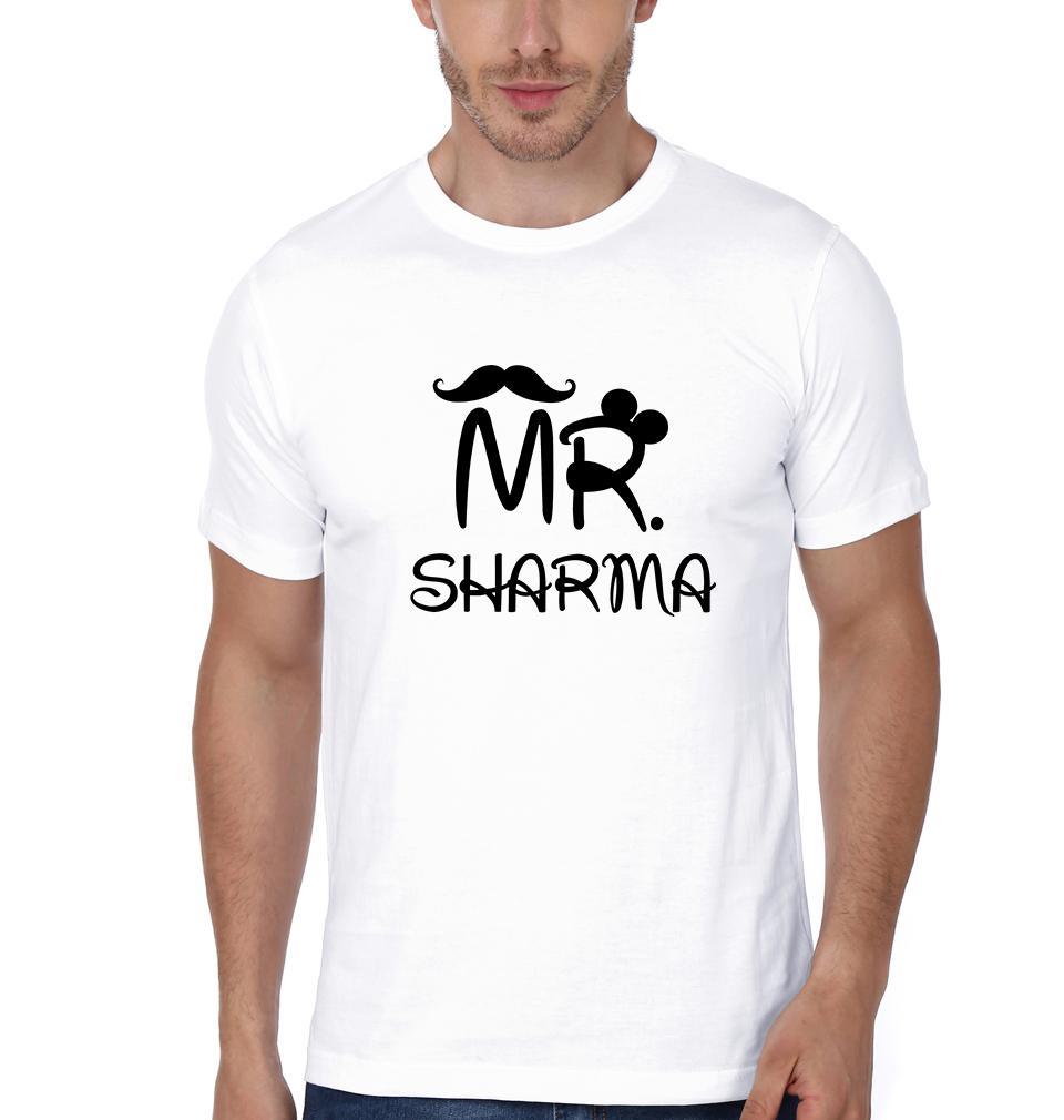 Mr And Mrs Sharma Couple Half Sleeves T-Shirts -FunkyTees