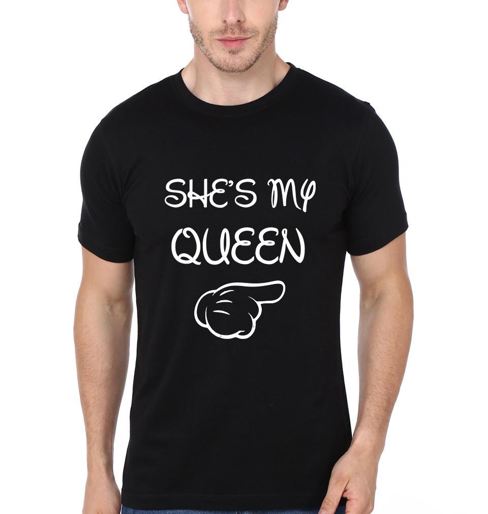 My King My Queen Couple Half Sleeves T-Shirts -FunkyTees
