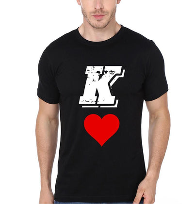 K Q Couple Half Sleeves T-Shirts -FunkyTees