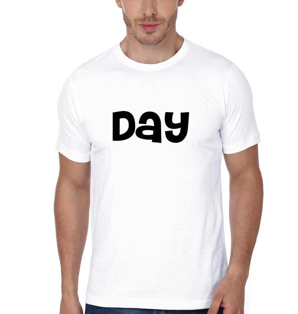 Day Night Couple Half Sleeves T-Shirts -FunkyTees