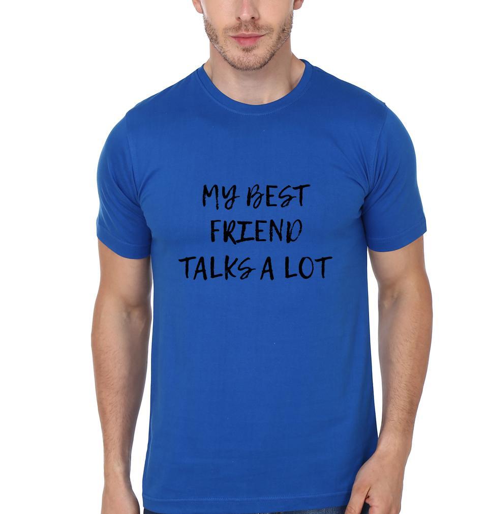My Best Friend Talks A Lot BFF Half Sleeves T-Shirts-FunkyTees