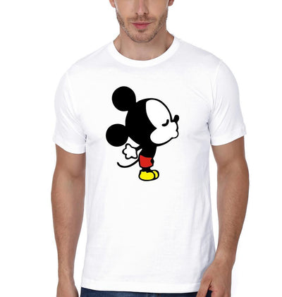 Mickey Minnie Couple Half Sleeves T-Shirts -FunkyTees