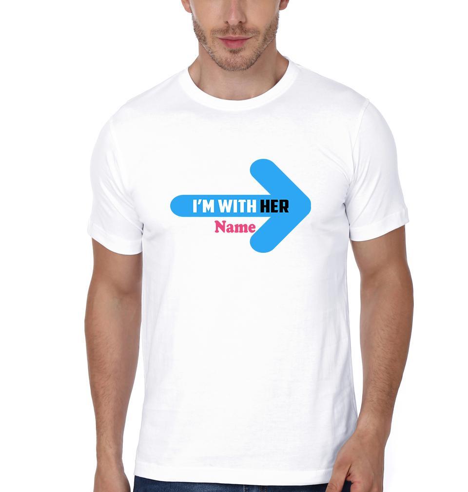 I'M With Her Him Couple Half Sleeves T-Shirts -FunkyTees
