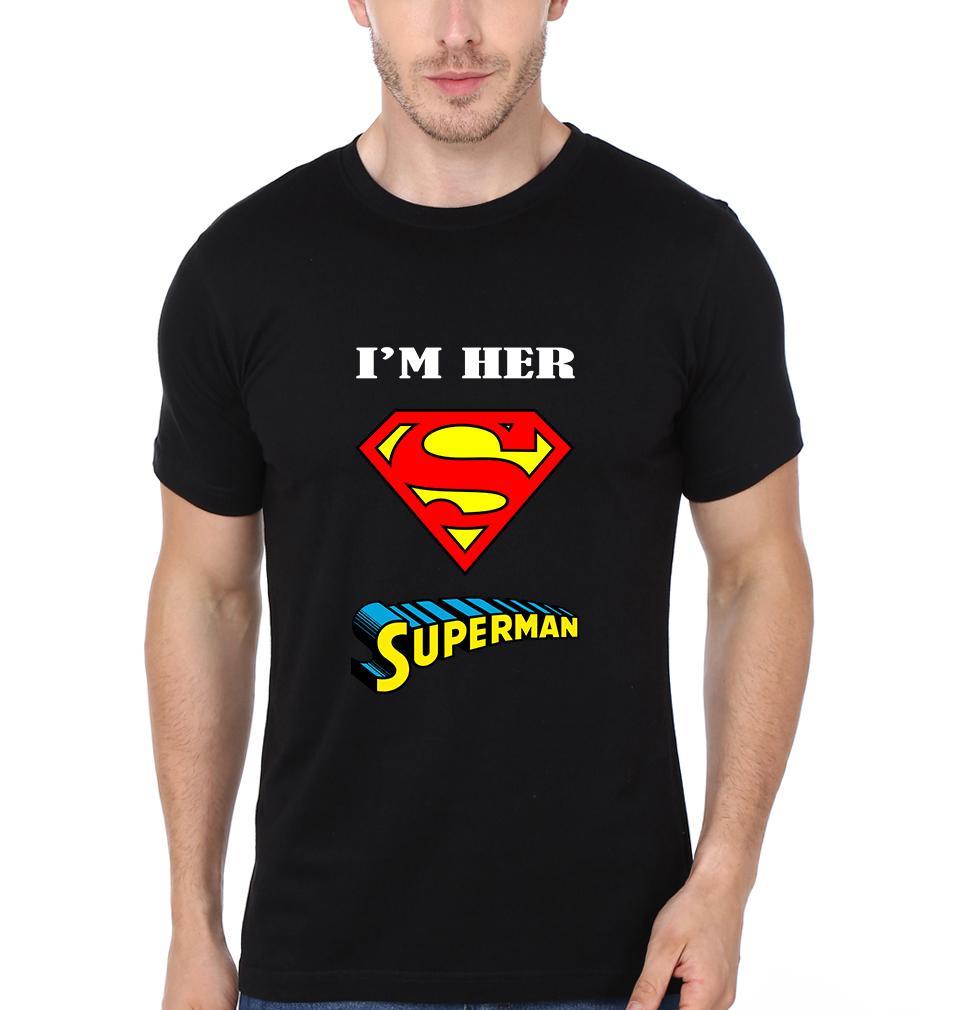 I'M Her Superman And I'M His Wonder Woman Couple Half Sleeves T-Shirts -FunkyTees