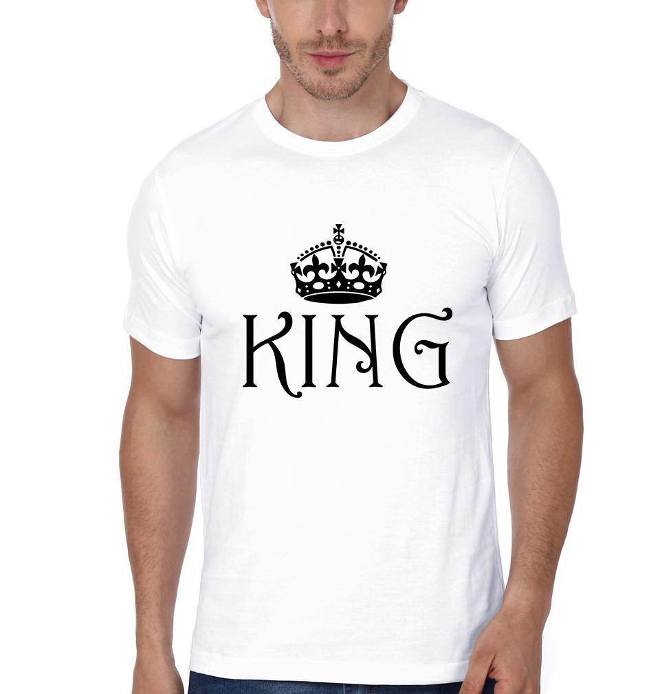 King Queen Couple Half Sleeves T-Shirts -FunkyTees