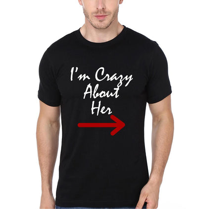 I'm Crazy About Her Couple Half Sleeves T-Shirts -FunkyTees