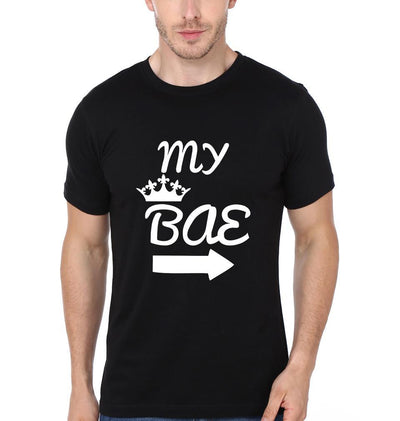 My BAE My Boo Couple Half Sleeves T-Shirts -FunkyTees