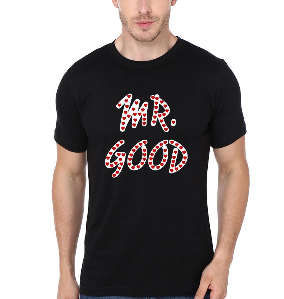 Mr. Good Mrs. Life Couple Half Sleeves T-Shirts -FunkyTees